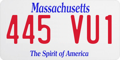 MA license plate 445VU1