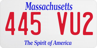 MA license plate 445VU2