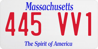 MA license plate 445VV1