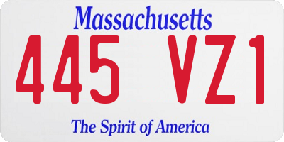MA license plate 445VZ1