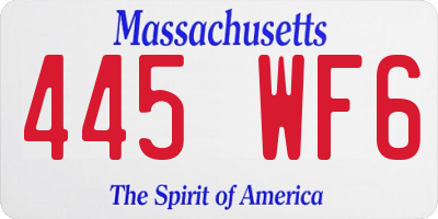 MA license plate 445WF6