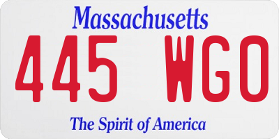 MA license plate 445WG0