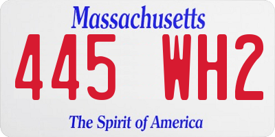 MA license plate 445WH2