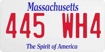 MA license plate 445WH4