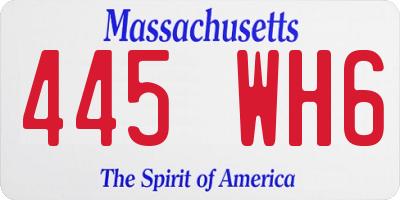 MA license plate 445WH6