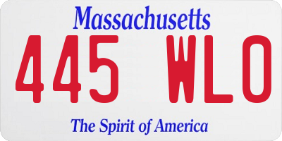 MA license plate 445WL0