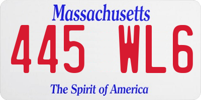 MA license plate 445WL6