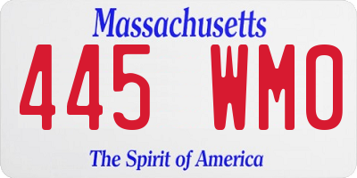 MA license plate 445WM0