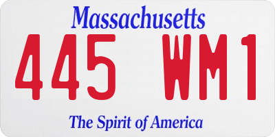 MA license plate 445WM1