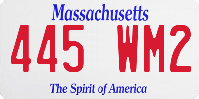 MA license plate 445WM2