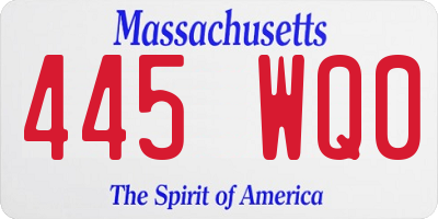 MA license plate 445WQ0