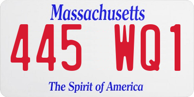 MA license plate 445WQ1