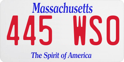 MA license plate 445WS0
