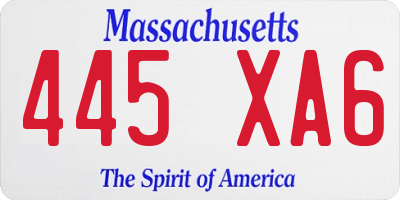 MA license plate 445XA6