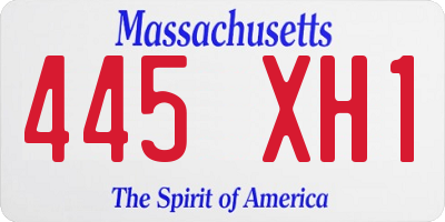 MA license plate 445XH1