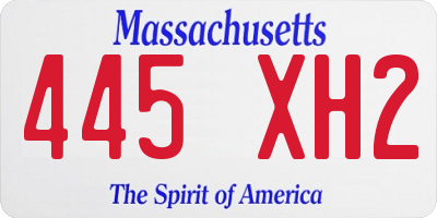 MA license plate 445XH2