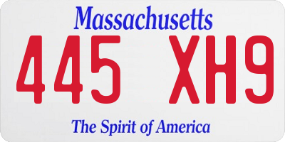 MA license plate 445XH9