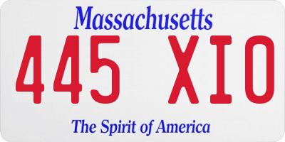 MA license plate 445XI0