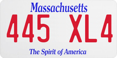 MA license plate 445XL4