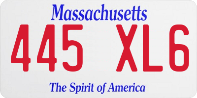 MA license plate 445XL6