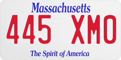 MA license plate 445XM0