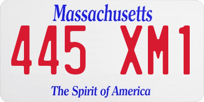 MA license plate 445XM1