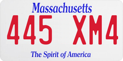 MA license plate 445XM4