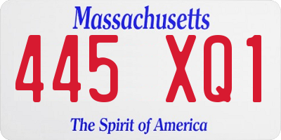 MA license plate 445XQ1