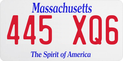 MA license plate 445XQ6