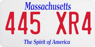 MA license plate 445XR4