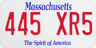 MA license plate 445XR5