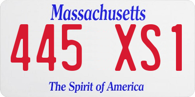 MA license plate 445XS1