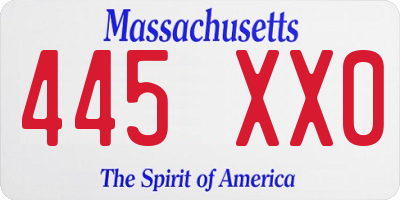 MA license plate 445XX0