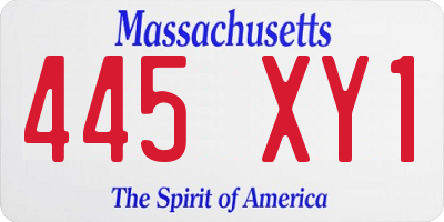MA license plate 445XY1