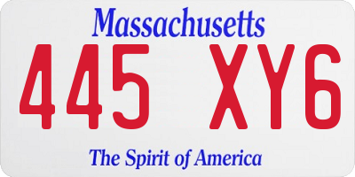 MA license plate 445XY6