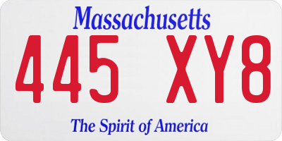 MA license plate 445XY8