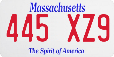 MA license plate 445XZ9