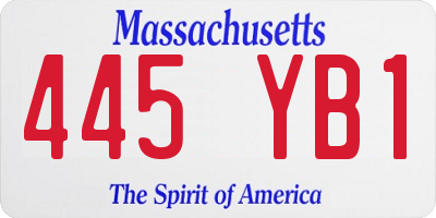 MA license plate 445YB1