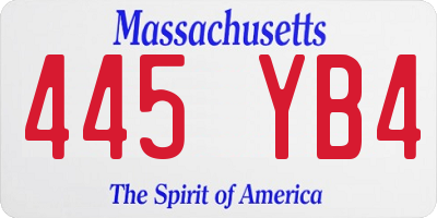 MA license plate 445YB4