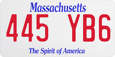 MA license plate 445YB6
