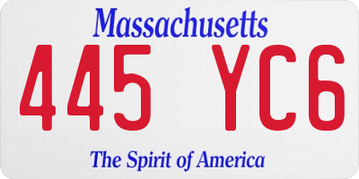 MA license plate 445YC6
