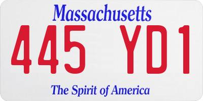 MA license plate 445YD1