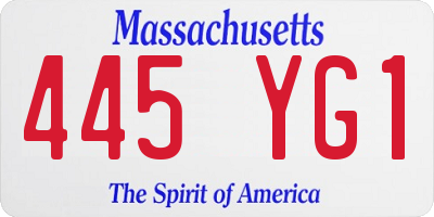MA license plate 445YG1