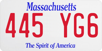 MA license plate 445YG6