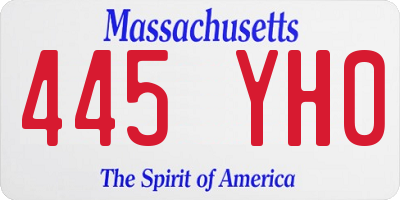 MA license plate 445YH0
