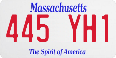 MA license plate 445YH1
