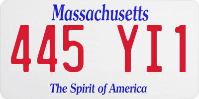 MA license plate 445YI1