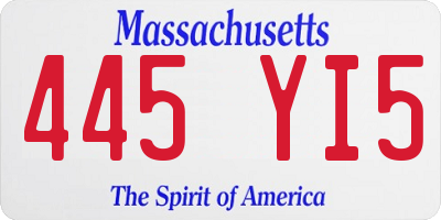 MA license plate 445YI5
