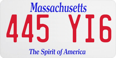 MA license plate 445YI6