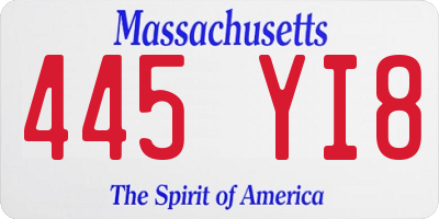 MA license plate 445YI8